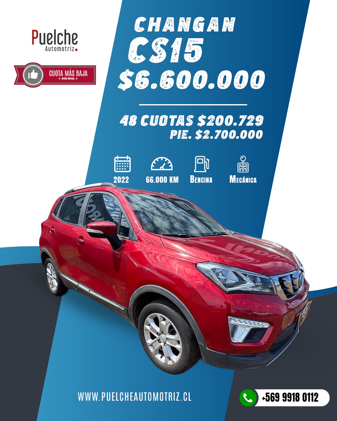CHANGAN CS15 Bencinero 4x2 2022